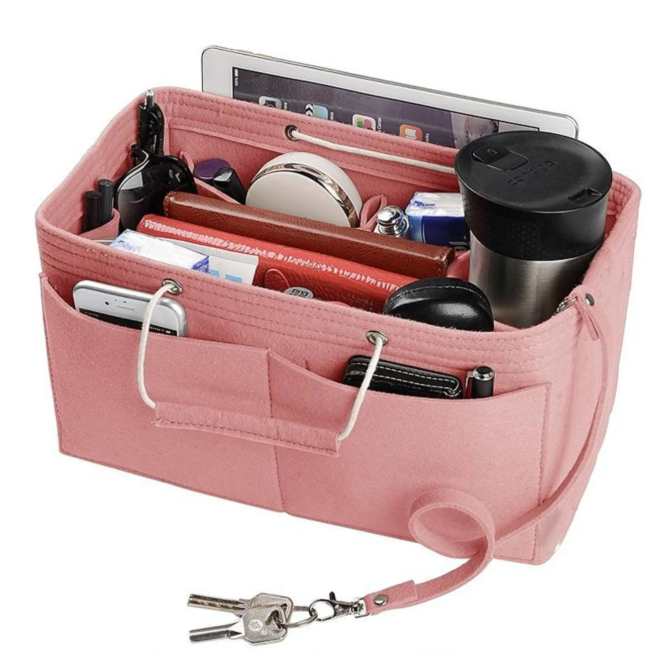 Smartconn Felt Bag Organizer Purse Organizer Multi Pocket Felt Handbag Organizer Purse Insert Organizer With Handles Lazada Ph