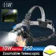CCW P50 Zoom Headlamp waterproof rechargeable headlamp Intelligent Induction Headlight Built in Battery Flashlight 3 Modes Head Torch. 