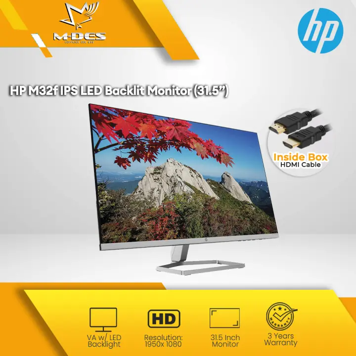[PROMO] HP M32F 31.5'' FHD VA IPS LED Backlit Monitor ( VA Panel AMD FreeSync 7ms 75Hz Monitor  HDMIx2 / VGA ) HP Monitor