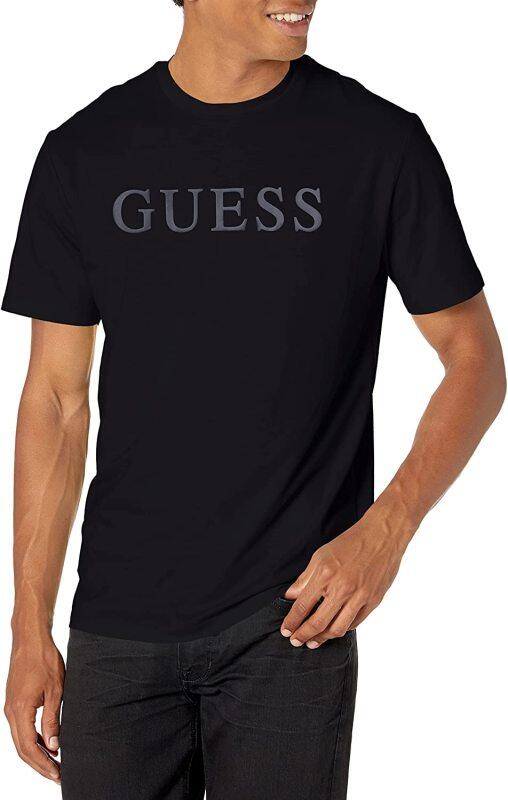 Guess mens' short sleeve classic triangle logo t-shirt