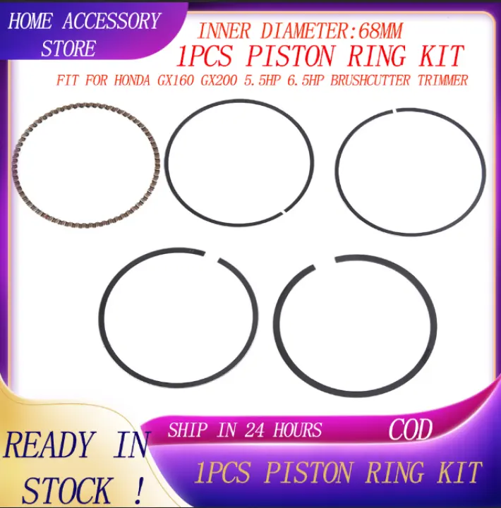 Durable Piston Ring Kit For Honda GX160 GX200 5.5HP 6.5HP Brushcutter Lawn Mower