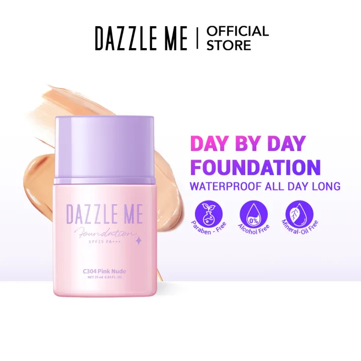 [LOCAL SHIPPING] DAZZLE ME Day by Day Liquid Foundation High Coverage Waterproof with SPF25 PA+++ 粉底 25ml