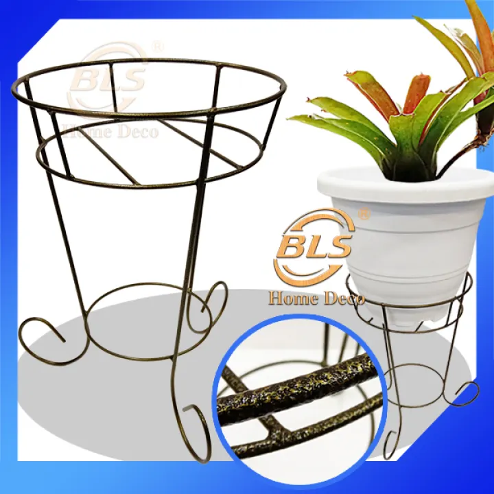Height 46 Cm Bronze Color Iron Flower Pot Stand Plant Bonsai Pasu Bunga St 446 Lazada