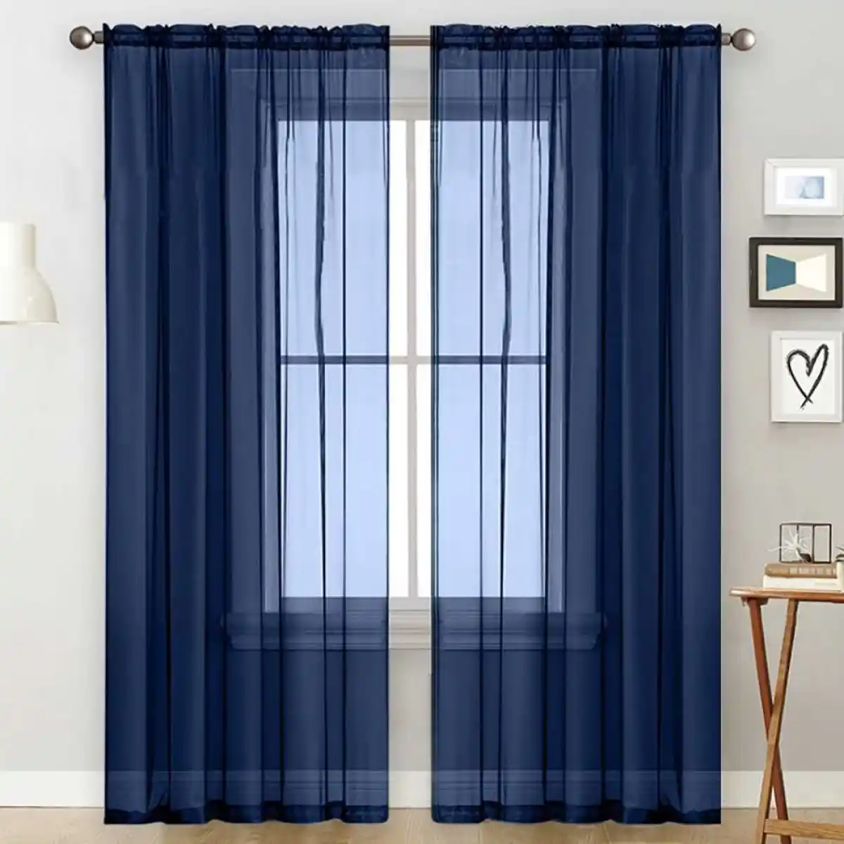 Pure Curtains Madison Living Room Pocket Window Sofa Living Room Curtains Pure Dark Blue Curtains 55 Wx102 L 2 Dark Blue Panels Lazada
