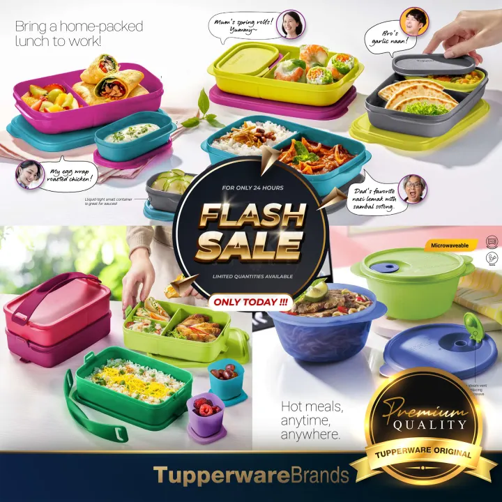 Tupperware Lunch Boxes / Foodie Buddies / Snack & Stack (1.2L) / Kotak Makan