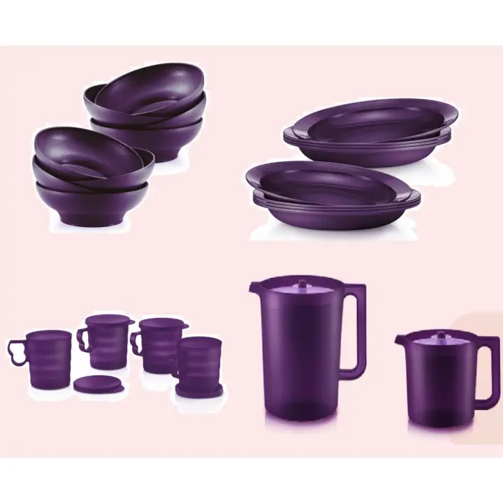 SALE Tupperware Purple Royale Deep Plate 550ml / Bowl 600ml / Mug 350ml / Pitcher 4.2L / Pitcher 1.4L Raya Collection