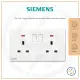 Siemens Delta Arina 13A Twin Gang Switched Socket with Neon Indicator. 