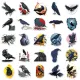 50PCS Sticker Crow misterius Cute kartun burung haiwan kalis air Graffiti Decal sesuai untuk DIY telefon Laptop Guitar Helmet Sticker hiasan. 