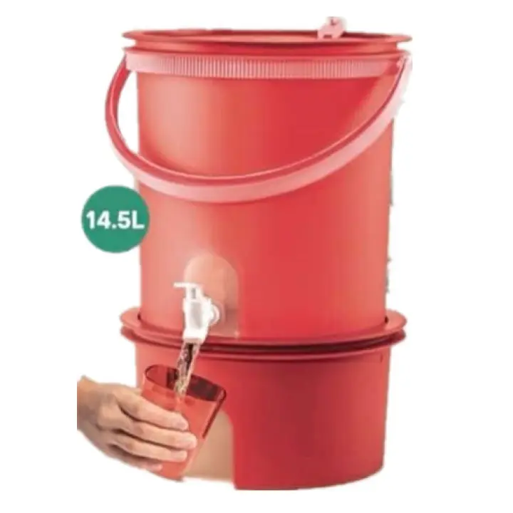 Tupperware Water Dispenser (1) 14.5L PWP Canister (1) 7L Red