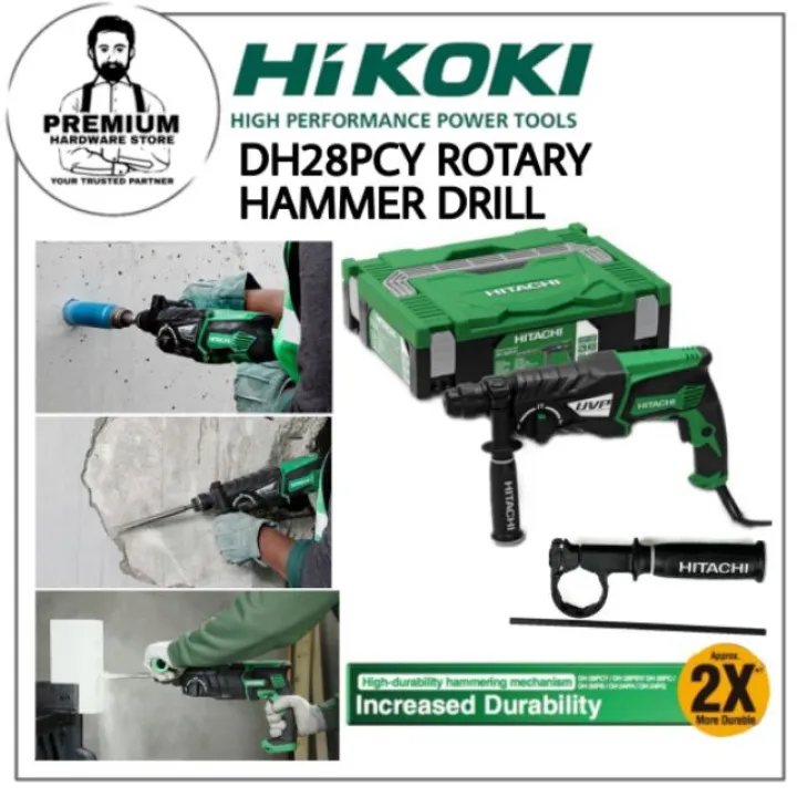 Hikoki Rotary Hammer Drill Dh28pcy 850w Lazada