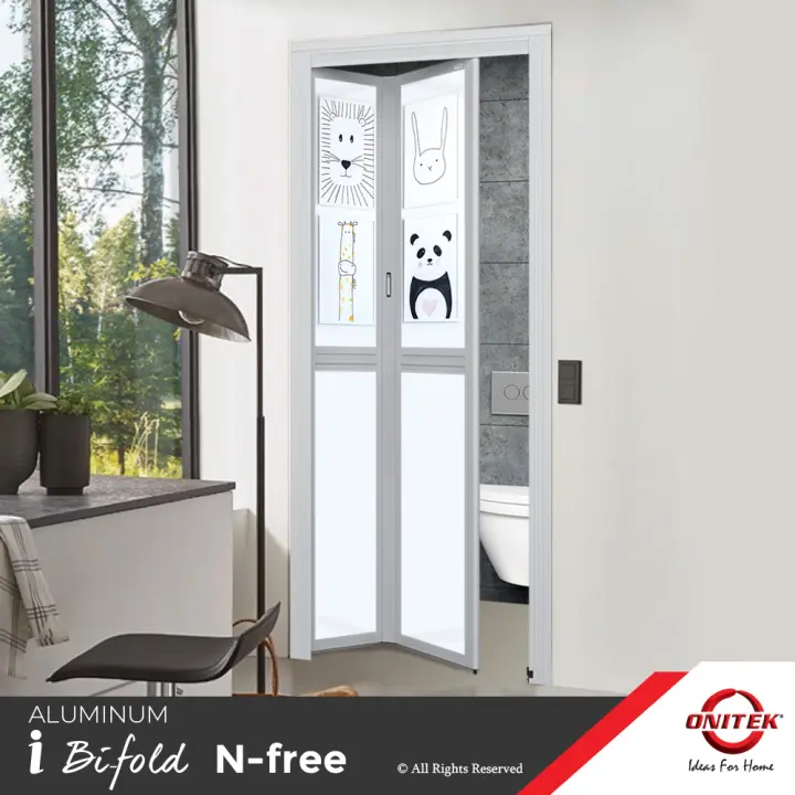 Onitek Aluminium I Bifold N Free Toilet Door Bi Fold Pintu Lipat Tandas Lazada