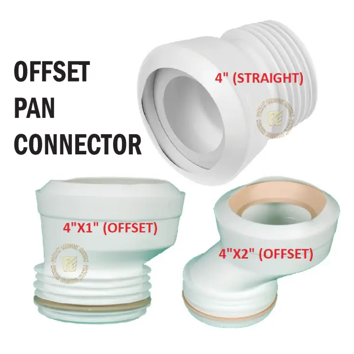 W.C Toilet 4"(100mm) Offset Pan Connector ( Straight / Offset 1" / Offset 2" )