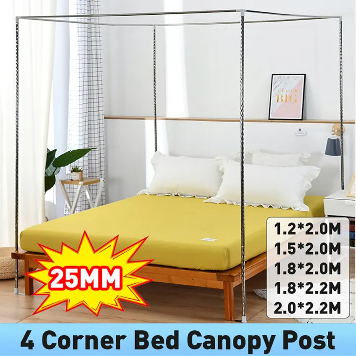 Bed Canopy Frame Netting Support, 4 Corner Bed Frame
