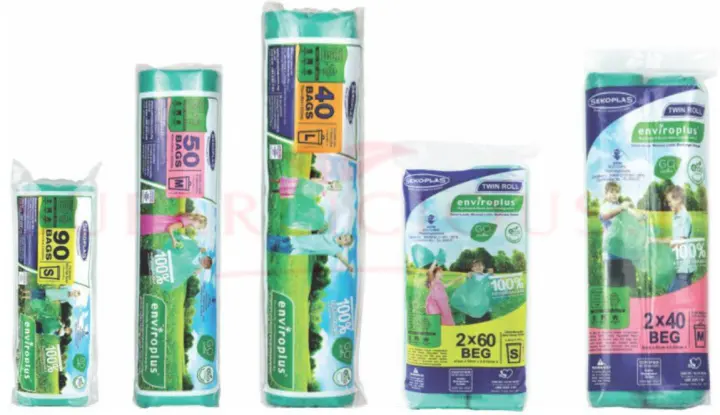 SEKOPLAS Enviroplus Garbage Bags / Rubbish Bag / Plastik Sampah / Beg Sampah - Multiple Sizes - S/M/L