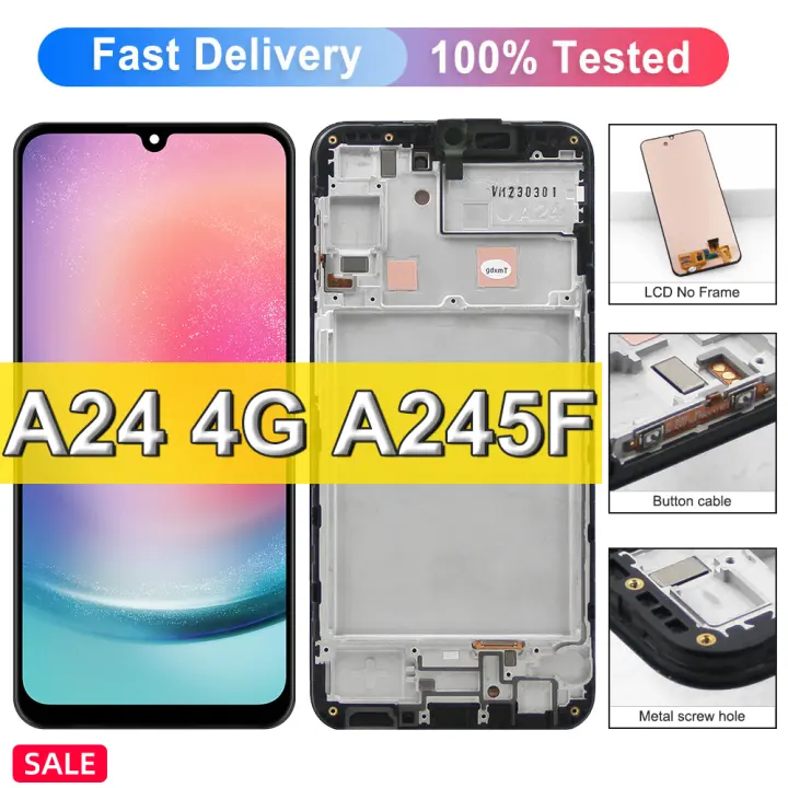 6.5" Super AMOLED For Samsung Galaxy A24 4G A245 SM-A245F LCD Display Touch Digitizer Assembly Screen Replacement Parts