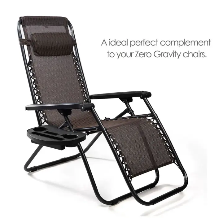 Dovewill 2pcs 38 X 24cm Clip On Folding Lounge Reclining Chair Zero Gravity Table Tray Cup Drink Holder For Beach Garden Outdoor Lazada Singapore Dovewill 2pcs 38 X 24cm Clip On Folding, Round Chair With Cup Holder And Table