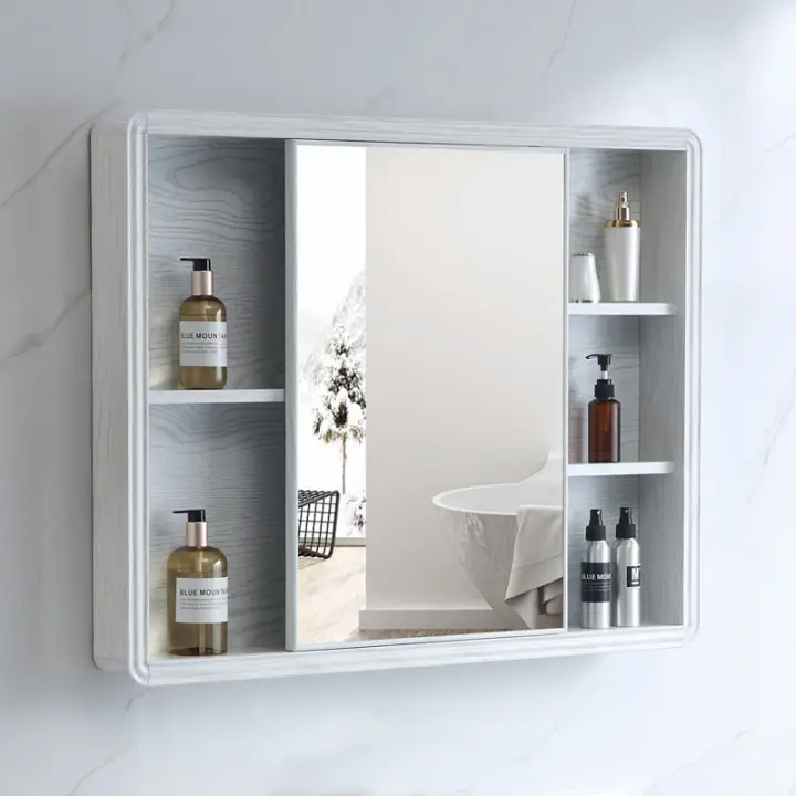 Shelf Toilet Waterproof Vanity Mirror, Sliding Vanity Mirror