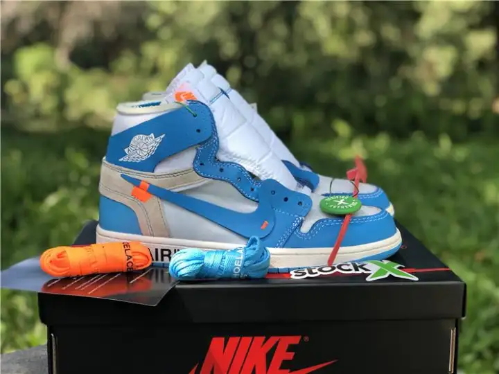 Nike Air Jordan 1 Retro High Unc Off White Aq0818 Sneaker Shoes Lazada
