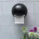 Bathroom Ball Shaped Face Emoji Wall Mounted Tissue Holder Toilet Roll Paper Box - Black. 
