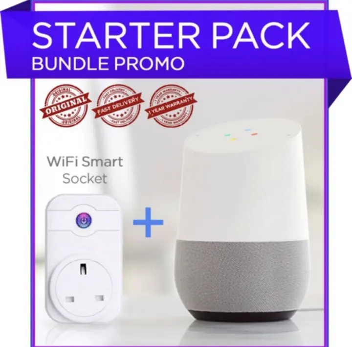 Google Home Malaysia Uk Plug 1 Year Warranty Free 1 Wifi Socket Lazada