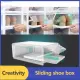 Stackable Shoe Storage box - Plastic Shoe Organizer and Container with Sliding Tray comes boxes for Shoes and Sneaker with Clear Front Lids for Easy Push and Pull. 