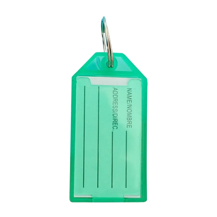 30 PCS Key Tags With Paper Inserts Split Rings Plastic Colour