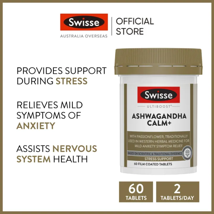 Swisse Ultiboost Ashwagandha Calm+ 60 Tablets (EXP:11 2026)
