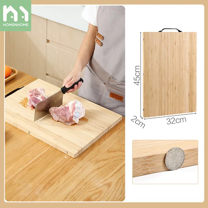Homenhome Talenan Rumah Tangga Papan Potong Bambu Kayu Solid Tahan Jamur Papan Pemotong Buah Sayuran Untuk Dapur Lazada Indonesia