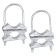 Double Antenna Mast Clamp V-Jaw Bracket U Bolts Pipe Mounting Hardware 2 Sets for Yagi WiFi Antenna, TV Antenna. 