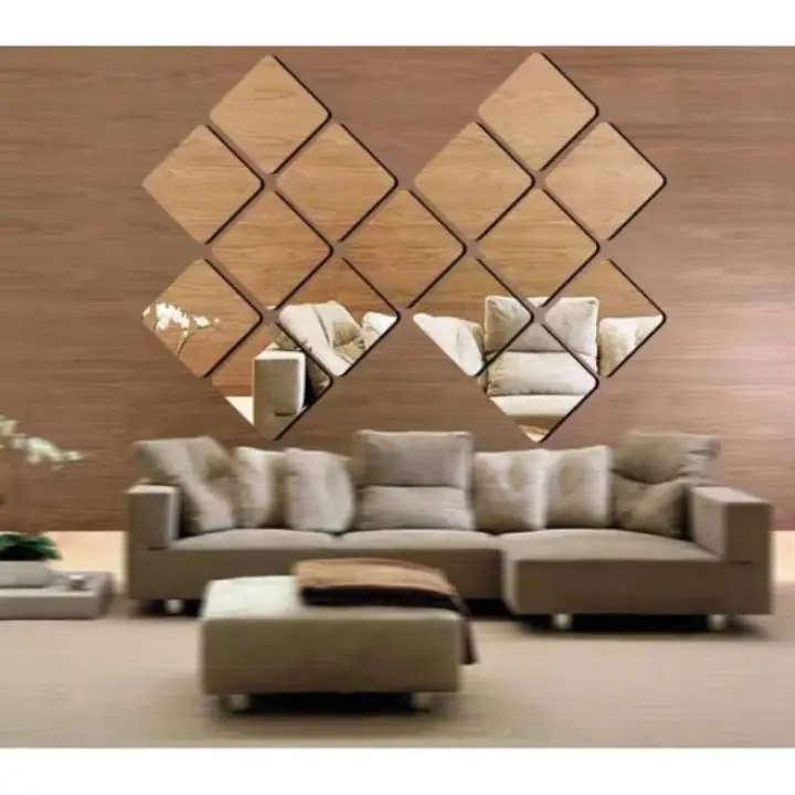 60pcs Mirror Sticker Wall Art Diy Home Decor Cermin Sticker Rumah Hiasan Ready Stock Lazada