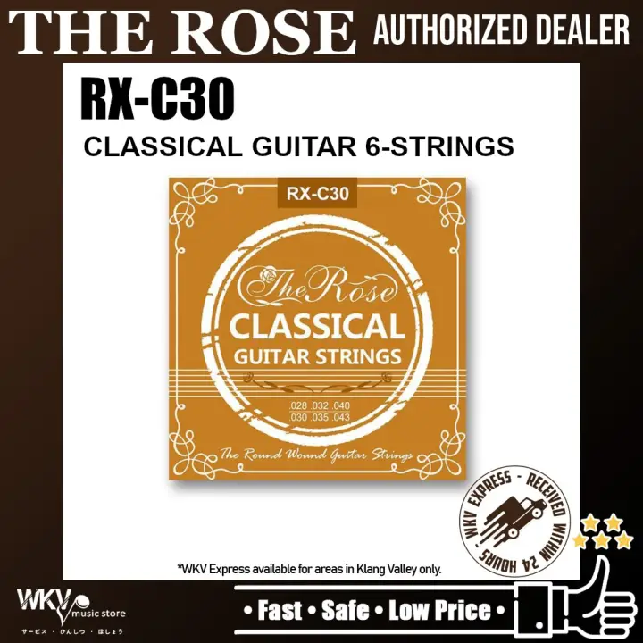 The Rose High Quality Classical Guitar Strings 6-Strings 1 Set (RX-C30 / RXC30) Tali Classical Gitar