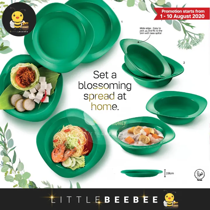 Tupperware Emerald Plates / Emerald Bowls