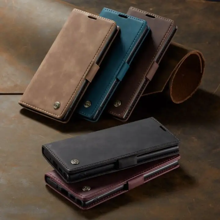 For Samsung Galaxy S21 S20 Ultra S21 S20 Plus S21 S20 /  S21 S20 FE / S10E S10 5g / S10 S9 S8 Plus / S7 Edge S7 Strong magnetic flip phone case retro card slot wallet