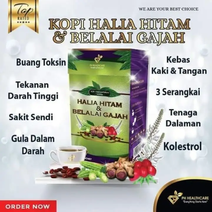 Kopi Halia Hitam Belalai Gajah 30 Sachet Kopi Kunyit Hitam Khasiat Penawar Diabetiss Resdung Sembelit Buasir Beri Tenaga Lazada