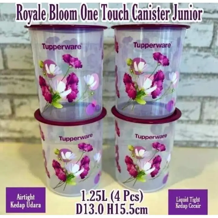 Tupperware Royale Bloom One Touch Canister (2pc/4pc/6pc)