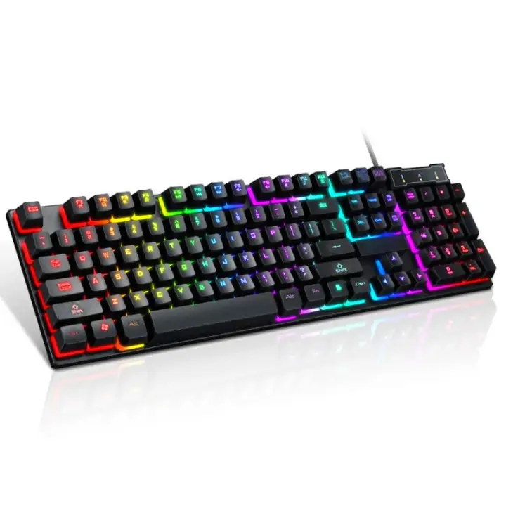 Papan Kekunci Permainan Berwayar Usb 104 Kekunci Mekanikal Rasa Papan Kekunci Gamer Untuk Laptop Komputer Lazada