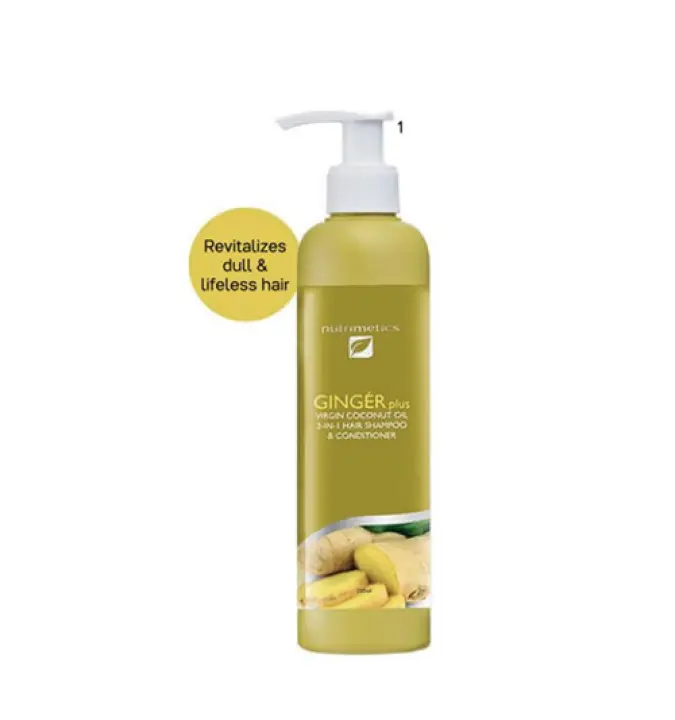 Nutrimetics Ginger Plus Virgin Coconut Oil 2 in 1 Hair Shampoo and Conditioner 250ml (1pc)