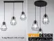 Wynn Design [Long Based or Round Based] Hanging Light Set of 3 Ceiling Light Design Decorative Shape Ceiling Light Loft Nordic Art Pendant Light Designer Decoration Lampu Gantung Lampu Hiasan Lampu Ruang Tamu (MJ011-3). 