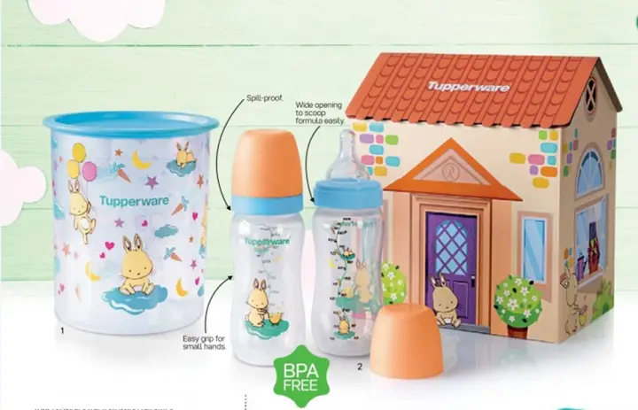 Tupperware Happy Bunny Bundle with Gift Box (Baby Bottle + Canister)