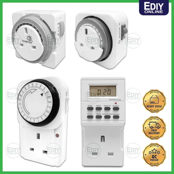 SIRIM Timer switch socket 24 Hours Analog Programme Programmable 3 Pin Plug Digital Boleh Program EUROSAFE THEBEN 定时开关 Ediyonline Ediy