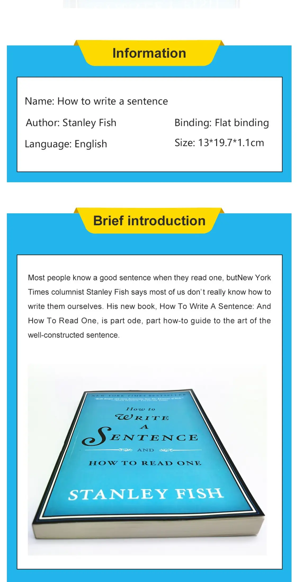 How To Write A Sentence and How To Read One By Stanley Fish