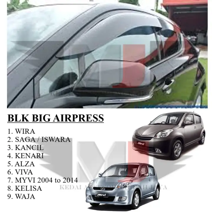 Myvi 2004 To 2014 Blk Big Door Visor Myvi Old Wind Door Visor Airpress New Part Car Sun Visor Wira Iswara Mugen Airpress Lazada