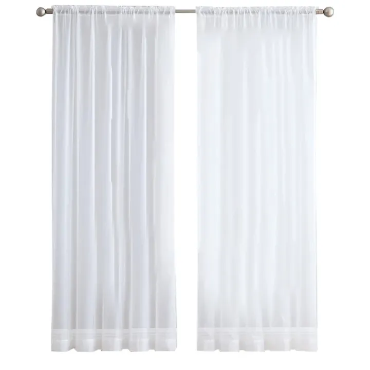 Window White Sheer Curtains 84 Inches, Long Sheer Curtain Panels