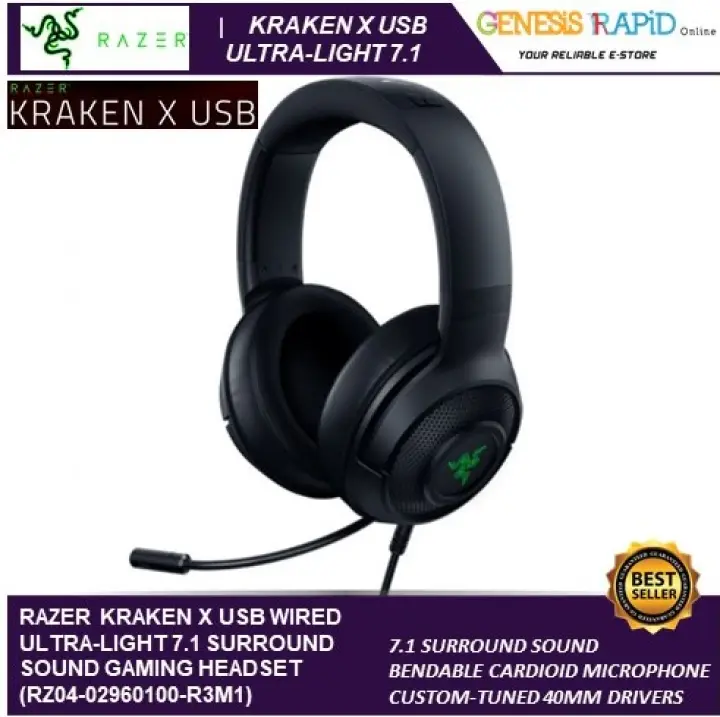 Razer Kraken X Usb Wired Ultra Light 7 1 Surround Sound Gaming Headset Rz04 R3m1 Lazada Razer Kraken X Usb Wired Ultra Light 7 1 Surround Sound Gaming Headset Rz04 R3m1 Lazada