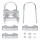 Double Antenna Mast Clamp V-Jaw Bracket U Bolts Pipe Mounting Hardware 2 Sets for Yagi WiFi Antenna, TV Antenna. 