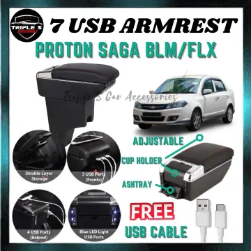 Proton New Saga Vvt Arm Rest Armrest Console Box Custom Fit Double Layer 7 Usb Port Adjustable Cup Holder Compartment Shopee Malaysia