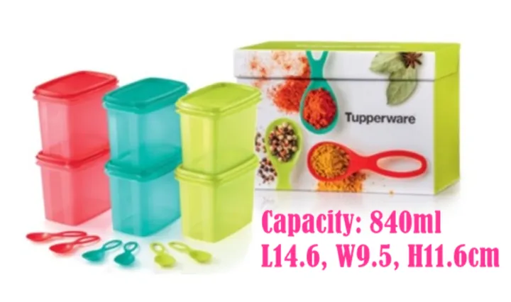 Tupperware Ezy Store with spoon Gift Box Set (6) *Free Gift Box