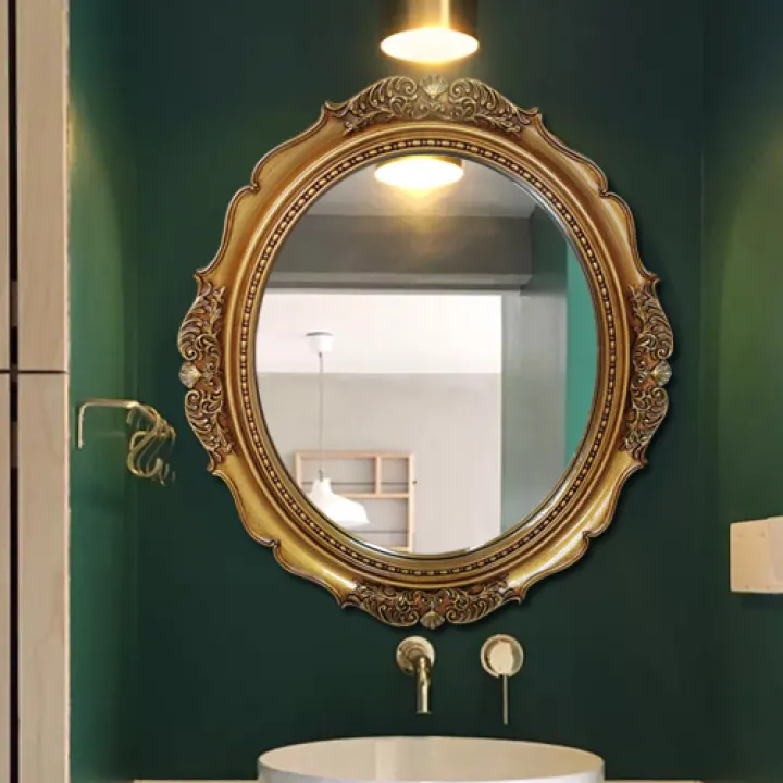 American Retro Oval European Art, Decorative Mirrors For Bathroom Walls