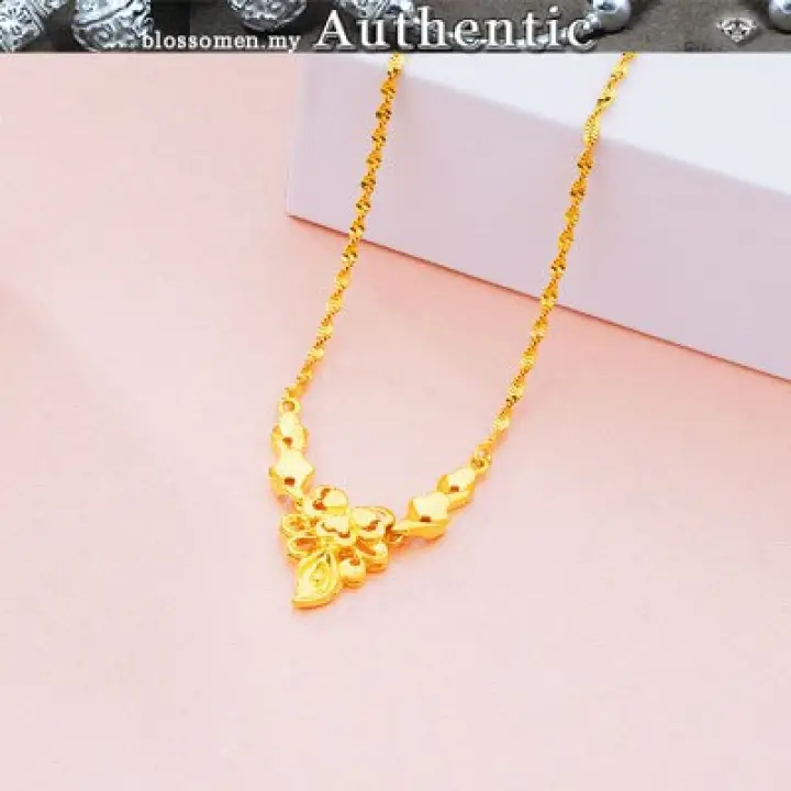 Personal Heart Shape Rantai Leher Gila Emas 916 Tulen Lazada Singapore