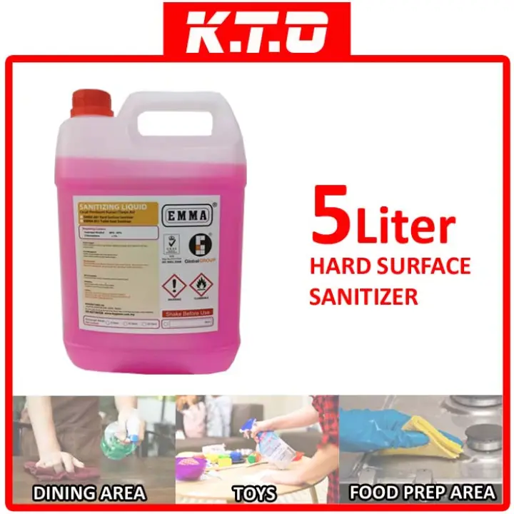 5l Emma 881 Sanitizer Liquid Hard Surface Disinfectant Cecair Pembasmi Kuman Best Use For Hard Nonporous Surface Lazada